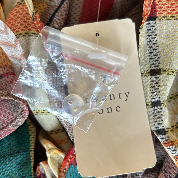 NWT Forever 21 Multi colored plaid button mini dress.  Small. Never worn. - Picture 4 of 7